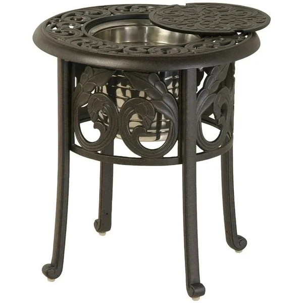 Chateau 20" Round Ice Bucket Table - Desert Bronze