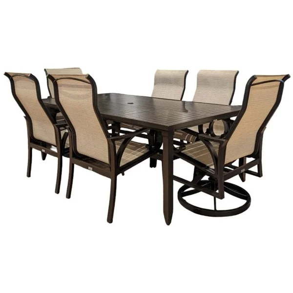 Key Largo 7-Piece Dining Set with Sling Dining Chairs