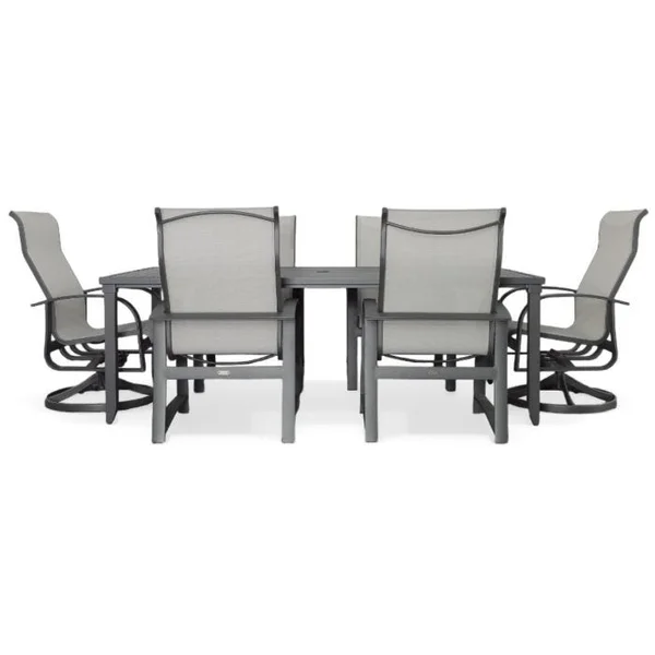 Martinique 7-Piece Dining Set with Swivel Rockers