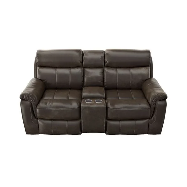 Alden Power Reclining Console Sofa - Coffee