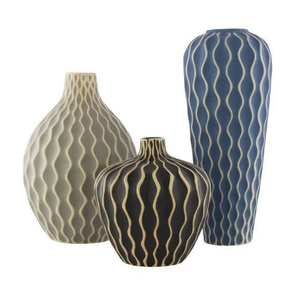 Waves Outdoor Vase - Set of 3 - Mixed Colors